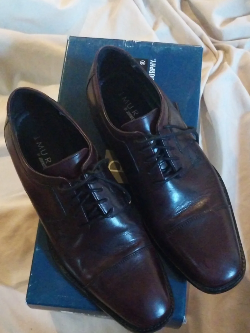 Men's Brown Leather Lace-Up Oxfords by J. Murphy